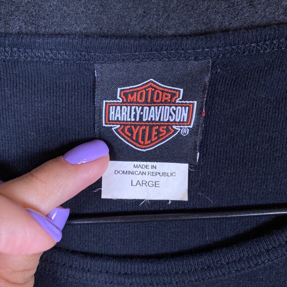 Harley Davidson Womens Shirt Black Motor Queens Milwaukee Long Sleeve Large - Picture 6 of 15